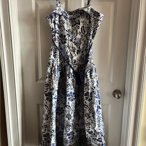 Karl Lagerfeld Blue and White Floral Midi Dress